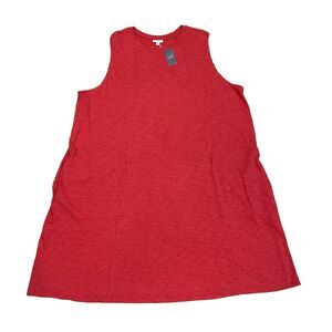 J Jill Lagenlook Sleeveless Jersey Knit Tank Dress Womens Plus Size 4X Red NEW